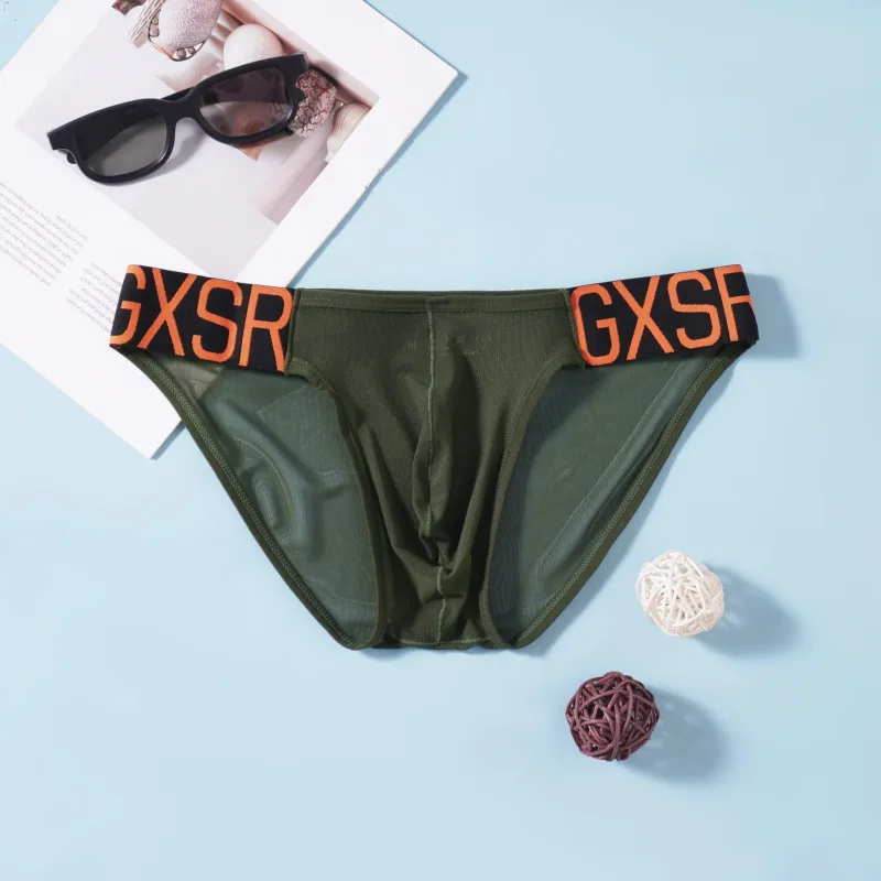 New men's briefs low waist high fork thread cotton U convex comfortable simple men's briefs shorts head GXSR — image 13