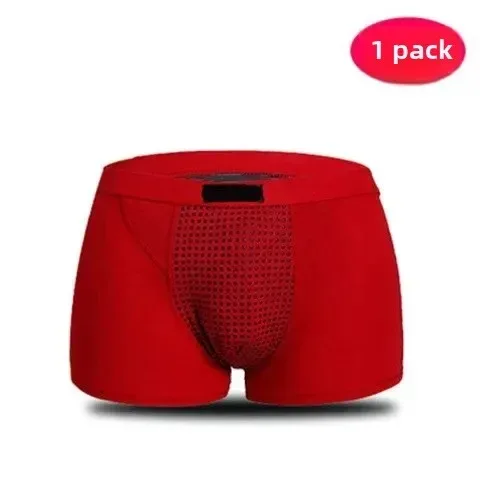 Men's Magnetic Closure Milk Silk Boxer Briefs Anti-Slip Quick-Dry Ultra Soft Breathable Underwear Boxer Shorts