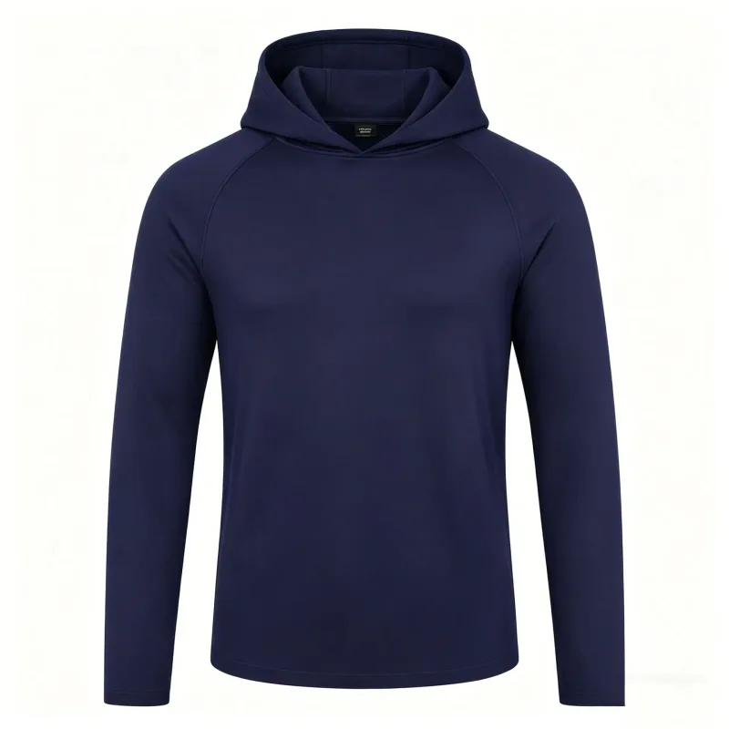 Hoodies de manga longa dos homens camisas de proteção solar sólido secagem rápida camiseta dos homens musculação fitness muscular sportwear roupas de ginásio — image 9
