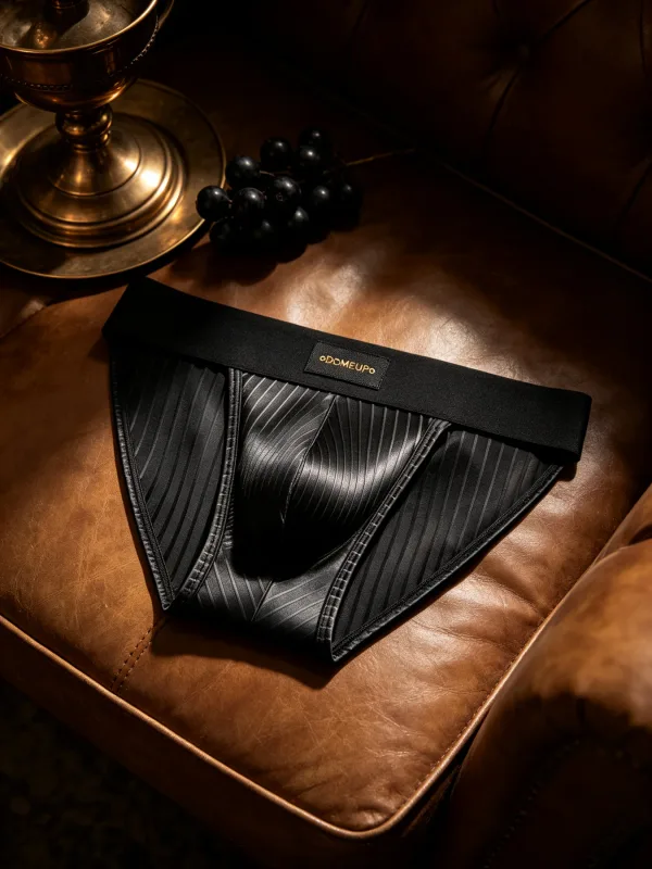 Panlalaking Kasuotang Panloob Makintab na may guhit na Triangle Briefs sa Harap ng Bulge Pouch Sexy Low Rise Slim Fit Pang-araw-araw na Panlalaking Panloob DP915 — image 18