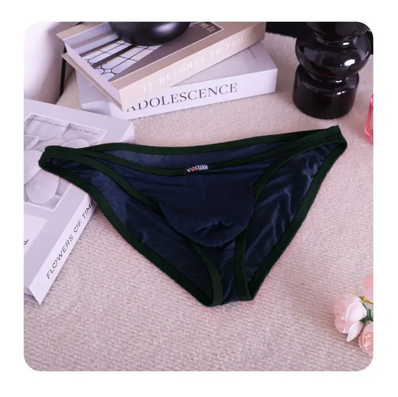 3PCS Lace Convex Briefs Men's Briefs Transparent Sexy Low Waist Mesh Quick-drying Solid Color Breathable Men Underwear — image 18