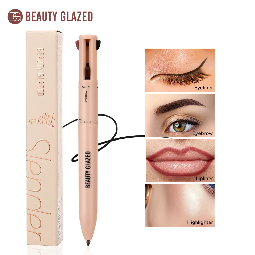 Beauty Glazed Πολυλειτουργικό Μολύβι Μακιγιάζ Μολύβι Φρυδιών Μολύβι Μολύβι Λάινερ Χειλιών Highlighter 4 σε 1 Ματ φινίρισμα για μπαλάκια μακιγιάζ
