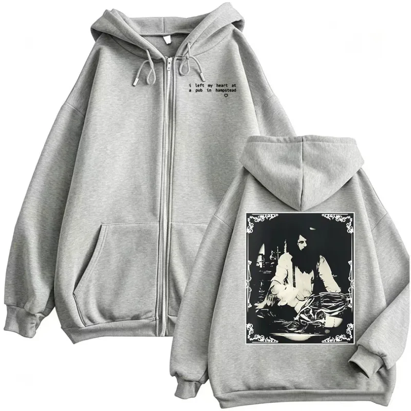 Ariana Grande I Left My Heart At A Pub in Hampstead Sweatshirt Jacket Coats Men Women Harajuku Gothic High Street Zipper Hoodies — image 6