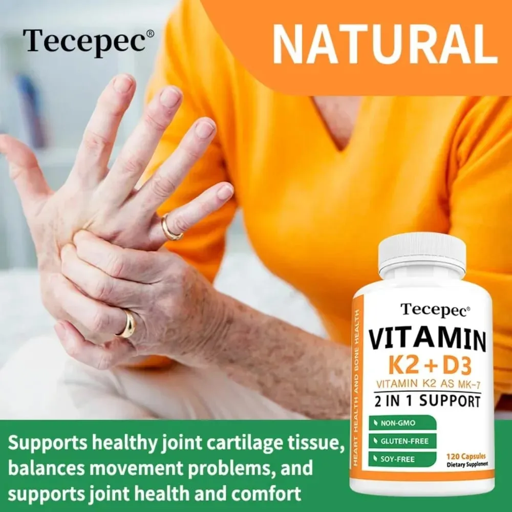 Vitamin D3 + K2 Softgels 2-in-1 Complex Bone Teeth & Immune Health Support Booster ανοσοποιητικού συστήματος — image 2