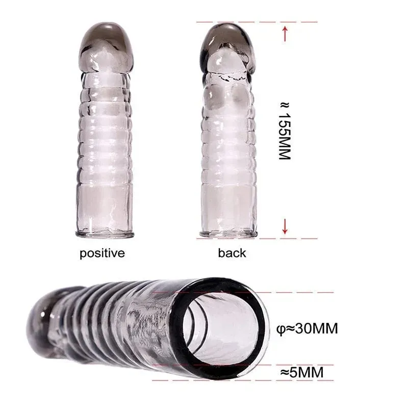 Penis Sleeve Reusable Condom Penis Extender Reusable Silicon Condoms For Men Penis Ring Cock Cover Sex Toys For Men Products — image 5