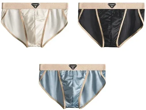1/3 STK Herrbyxor Ice Silk Satinliknande underbyxor Herrkalsonger Sommar andas snabbtorkande trosor Sexiga U-påse underkläder — image 22