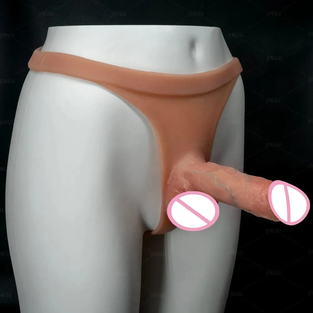 Consolador con correa de silicona para lesbianas Gay, pene sólido reutilizable, sensación de piel, pantalones consoladores, pene con correa, Juguetes sexuales para mujeres 18+