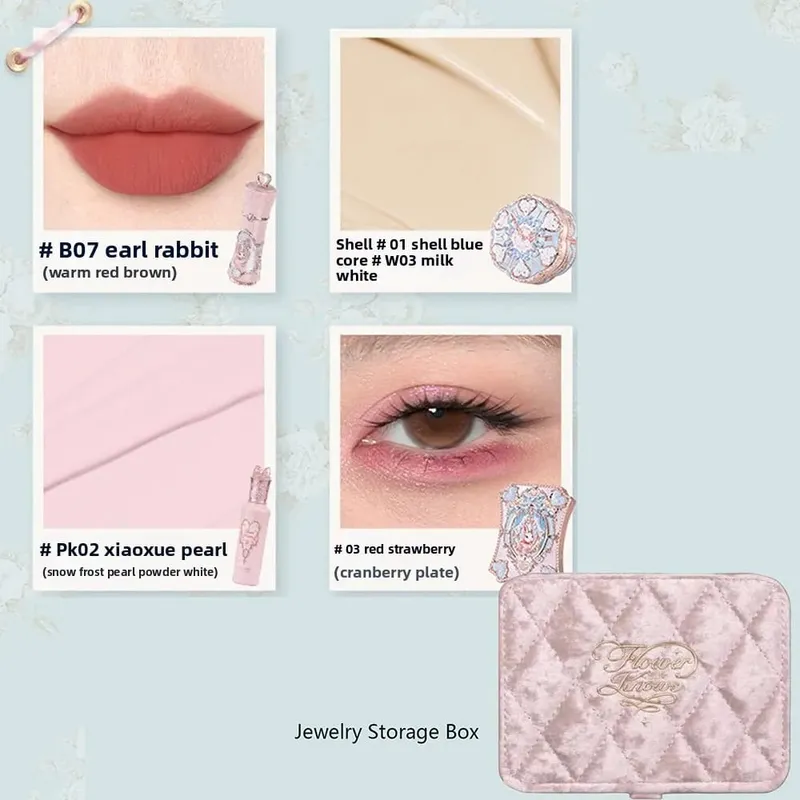 Flower Knows Makeup Professional Completa Eye Shadow Air Cushion CC Cream Blush Lipstick & Mascara Jewelry Box Σετ δώρου — image 2