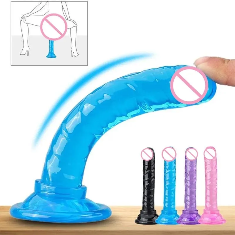Female Masturbator Silicone Dildo with Suction Cup Realistic Dick Insertion G-Spot Orgasm Gay Anal Butt Plug BDSM Sex Toy