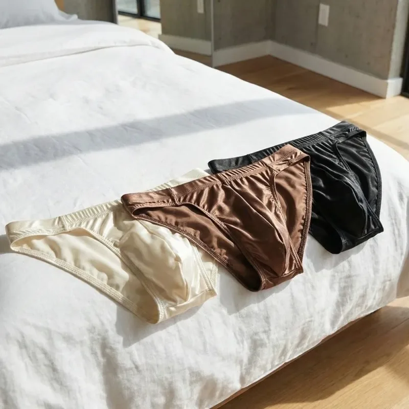 Breathable Low Waist Men Thin Panties Male Lingerie Underpants Men's Underwear Simple Ice Cool Briefs Summer — image 13