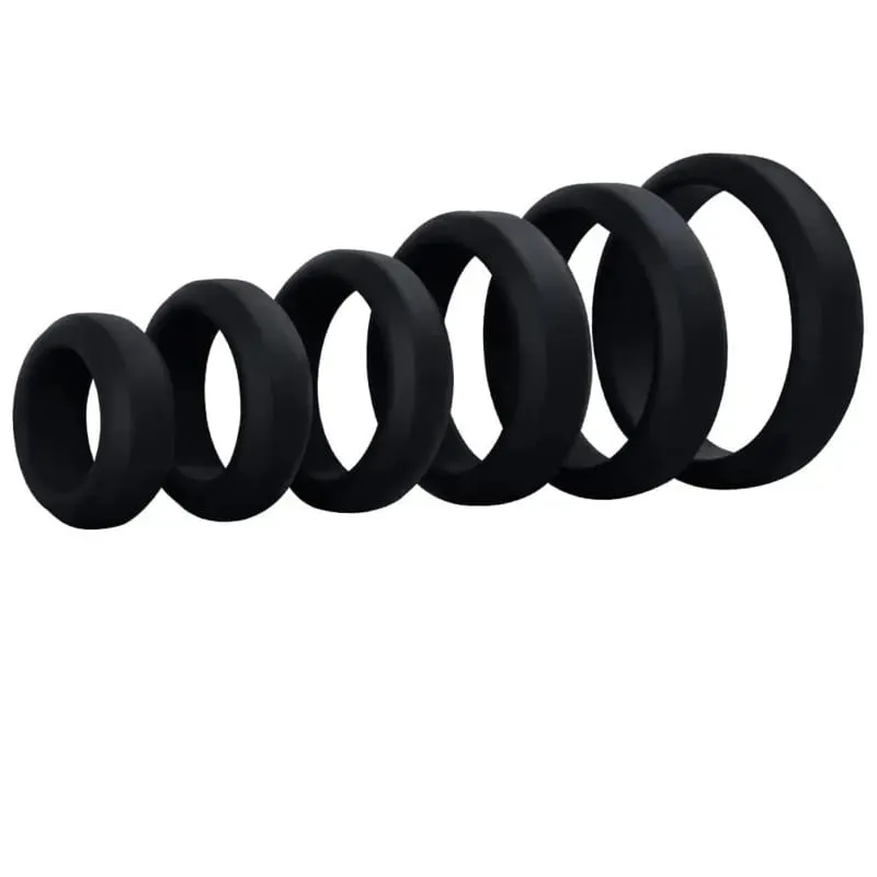 6 Pcs Male Penis Rings Cock Rings Sleeve Delay Ejaculation Silicone Beaded Time Lasting Erection Sex Toys For Men Adult Games