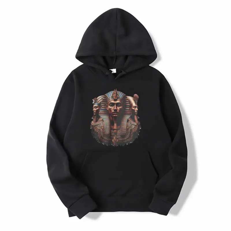 Egyptian Pharaoh Graphic Ancient Egypt Art Meme Hoodie Men Women Vintage Fashion Humor Long Sleeve Hooded Sweatshirts Streetwear