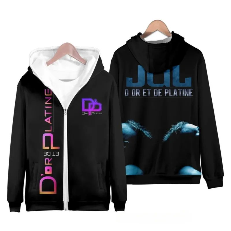 Rapper JuL 3D Print Zipper Hoodies Panlalaking Babae Casual Hooded Sweatshirts Hoody Oversized Tracksuit Pullover Man Coat na Damit