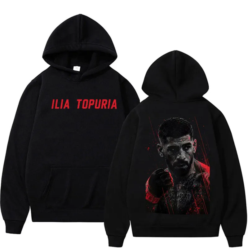 Ilia topuria el matador vintage gráfico hoodies roupas masculinas violência estética camisolas casuais pullovers de lã streetwear