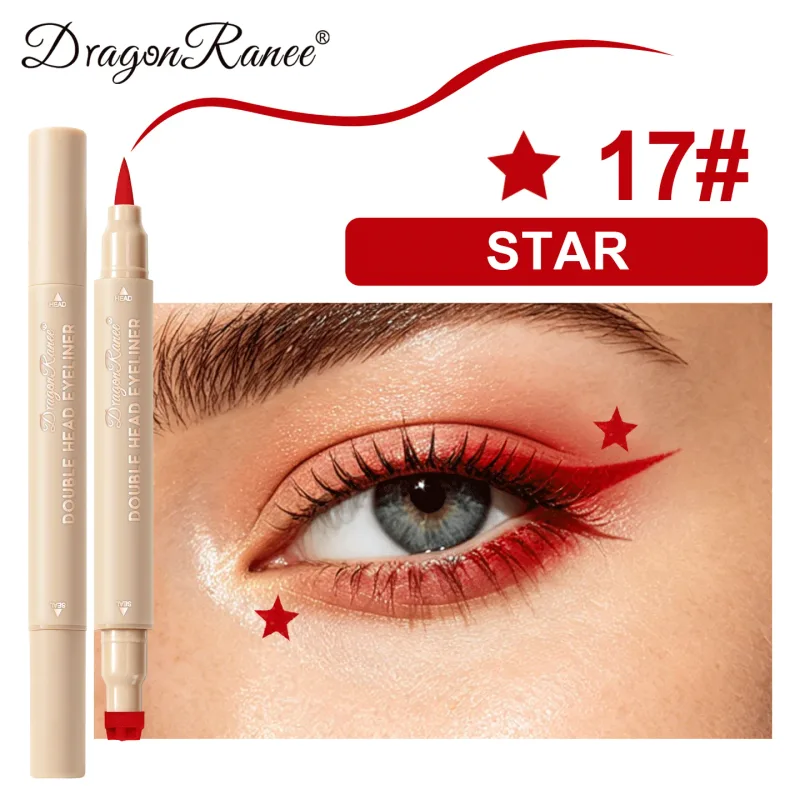 Love Star Butterfly Liquid Eyeliner με διπλό άκρο, αδιάβροχο και χωρίς μουντζούρες, γρήγορο στέγνωμα 2 σε 1 Πολύχρωμο μακιγιάζ Stamp Eye Line Pen — image 16