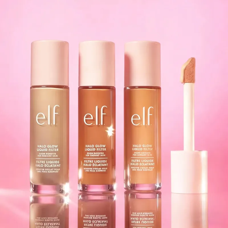ELF Fashion Makeup Cosmetics Liquid Foundation Concealer וליפ גלוס מבהיר עם אורות מהבהבים Lip Oil Glossy Finish — image 3