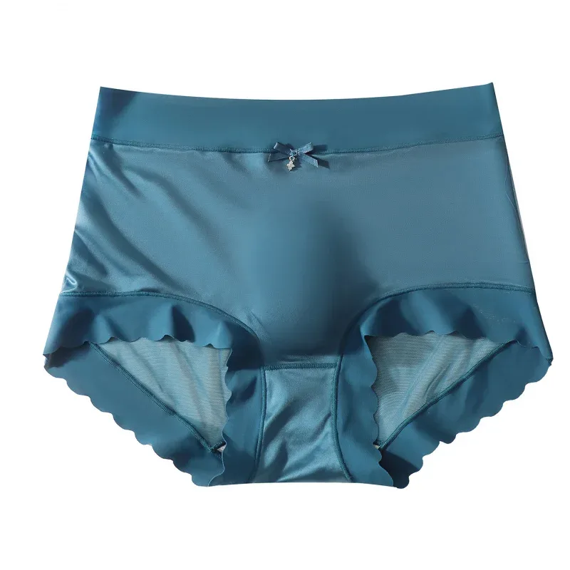 Men's Seamless Ice Silk Briefs 3D Contour Pouch Mid Waist Satin Smooth Scalloped Edge Ultra Thin Male Underwear — image 7