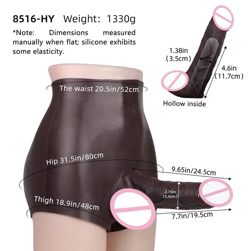 Ultra Realistic Hollow Dildo Panties Silicone Briefs Strapon Penis Extend Sleeve Pants Sex Toys For Men Dick Enlargement