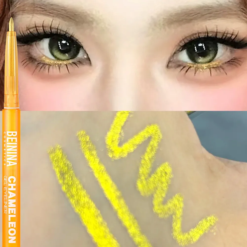 Μεταλλικό Chameleon Gold Eyeliner Gel στυλό Pearlescent Polarized Glitter Πράσινο Inner Eye Liner Λαμπερό πολύχρωμο Soft Eyes Pigment — image 2