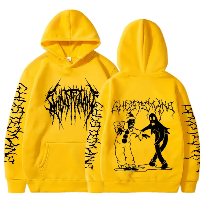 Ghostemane moletom com capuz estampa dupla face, moda masculina hip hop metal rock gótico oversized moletom agasalho streetwear — image 21