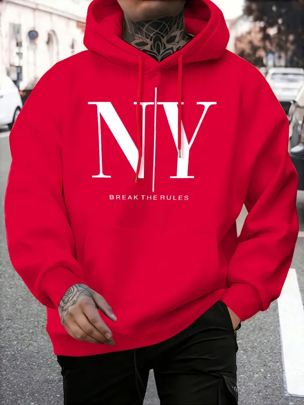 Labagin ang Mga Panuntunan Oo Hindi Mga Print Autumn Fleece Sweatshirt ng Panlalaking Soft Jogging Hoodie Street Comfy Pullovers Sport Loose Sportswear — image 3