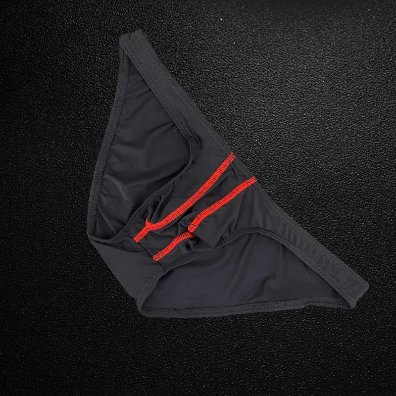 Cuecas masculinas de seda gelo ultra fino roupa interior sexy u bulge bolsa calcinha masculina conforto elástico secagem rápida cuecas