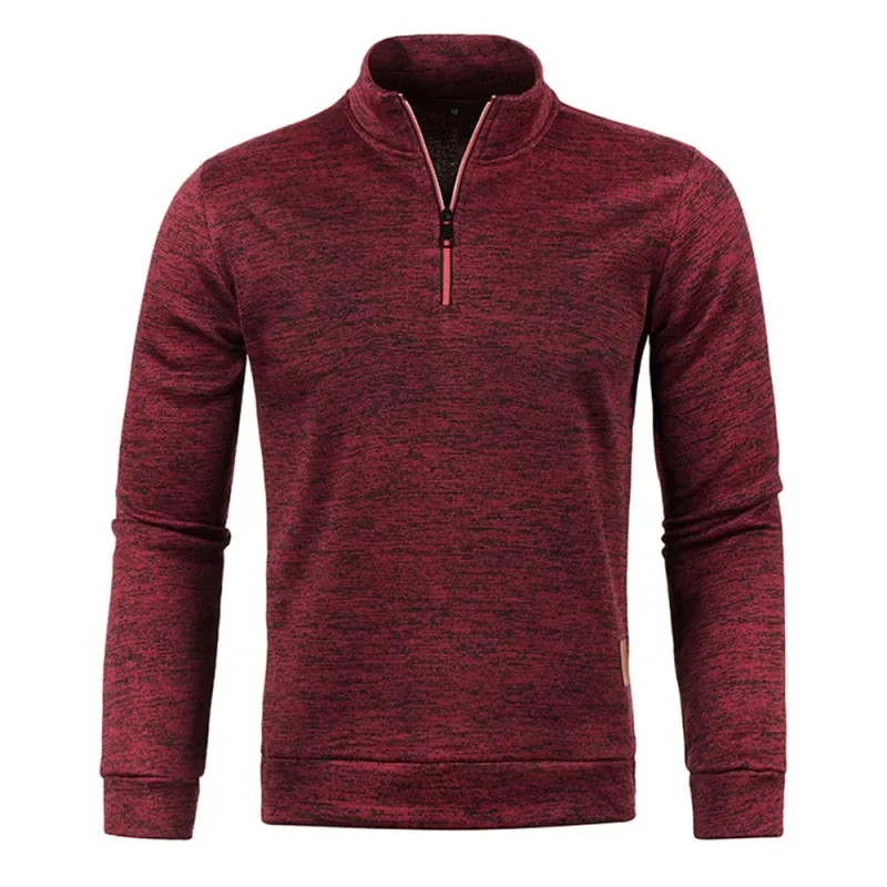 Moletons masculinos meio zíper pulôver masculino manga longa flleece suéter standcollar flocos de neve hoodies roupas masculinas