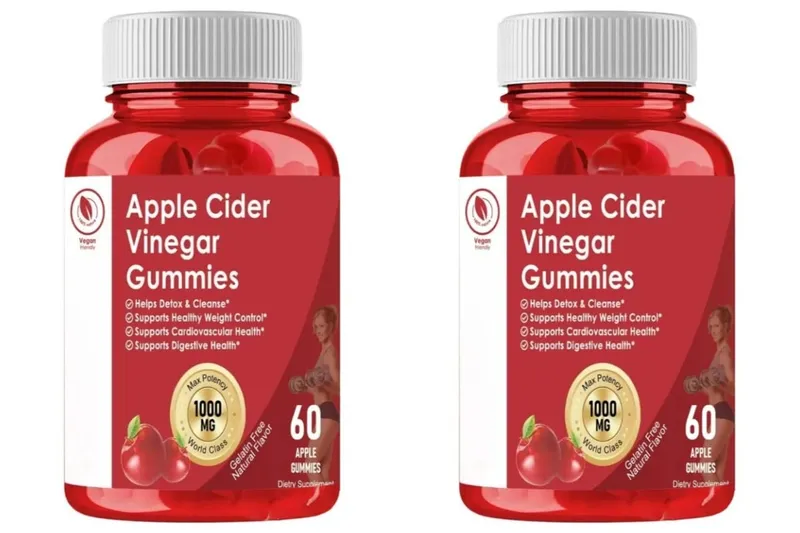 Apple Cider Vinegar Gummies Support Metabolism Digestive Health with Vitamin B12 & Folate – 60 Gummies — image 7