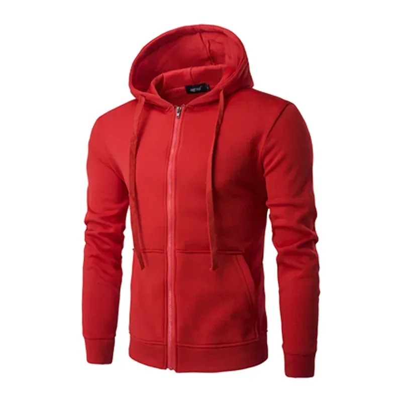 Mode fleece för män avslappnad luvtröja med dragkedja Lämplig för vår och höst — image 8