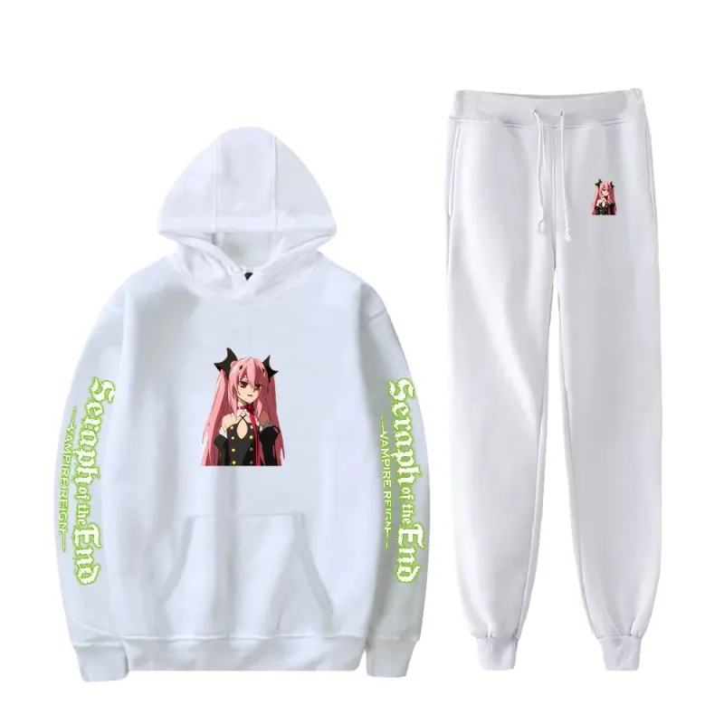Harajuku Comfortable Seraph of the End Print Sweatshirt Sweatpants Suit Hoodies+ Pantalon Suit Boys/Girls 2 Piece Set na Damit