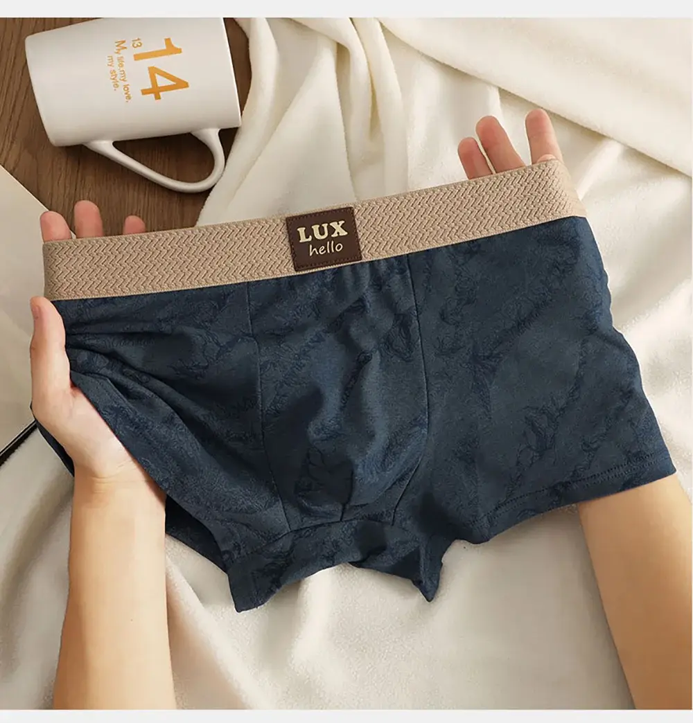 3PCS/Pack 100% Cotton Luxury Print Boxers Hombre 3D Mesh Breathable Antibacterial Pouch Kasuotang Panloob Kumportableng Malambot na Panti ng Lalaki — image 10