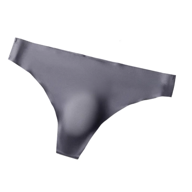 Men Seamless Ice Silk G-String Underwear 3D Bulge Pouch Low-rise T-Back Thongs Low Rise Men Bikini Briefs U Pouch Lingerie — image 14