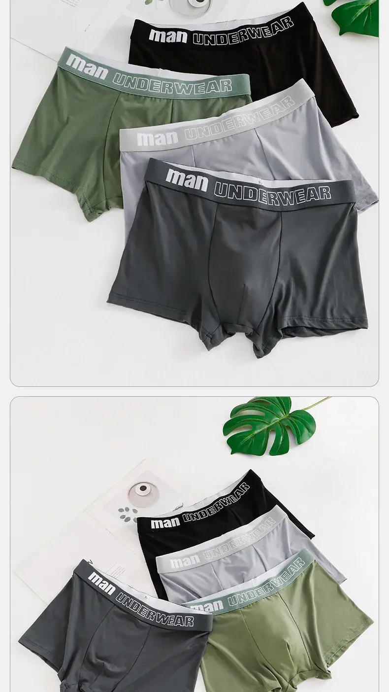 Homem roupa interior moda algodão confortável respirável boxers cuecas masculinas carta impressa calcinha shorts roupa interior — image 8