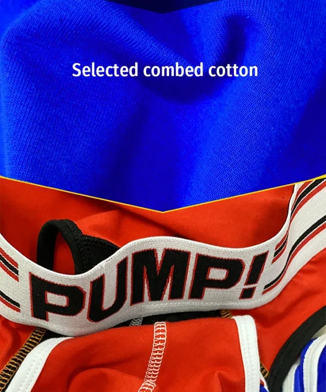 Panlalaking Cotton Color Block Brief, Pump! Logo Wide Waistband Low Rise Sexy 3D Convex Pouch Underwear 3256813080433415 — image 10