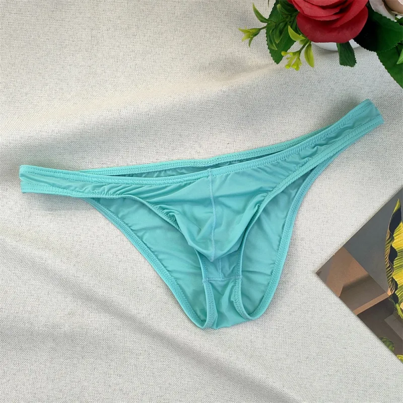 Herr Ultralåg midja Bugle Pouch Bikinitrosor Sexiga tighta Transparenta underkläder Man Is Silk Ultratunna kalsonger Plus Size