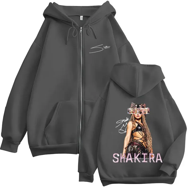 Shakira LMYNL Las Mujeres Ya No Lloran Tour Merch Zipper Hoodies Panlalaking Babae Casual Long Sleeve Zip Up Sweatshirt Mga Jacket Coat — image 6