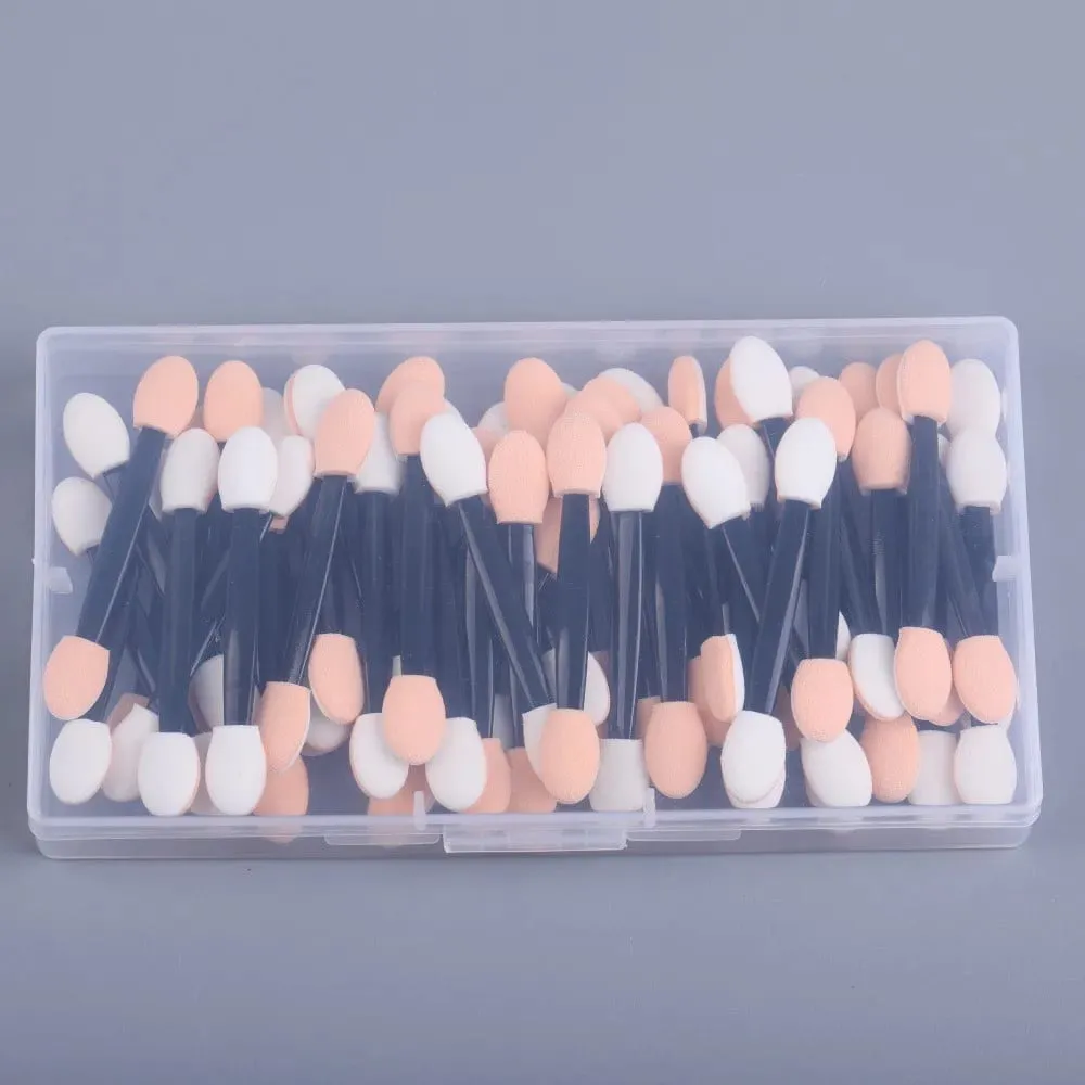 Applicateurs d'éponge d'ombre à paupières double face, 50/100/200/300/500 pièces, avec longueur de récipient, pinceaux de fard à paupières, applicateur de maquillage