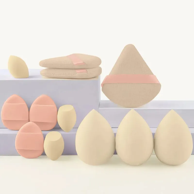 Ensemble d'éponges de maquillage portables, 12 pièces, bouffantes cosmétiques pour fond de teint, correcteur de visage, mélange d'éponges de beauté, puissance de crème liquide