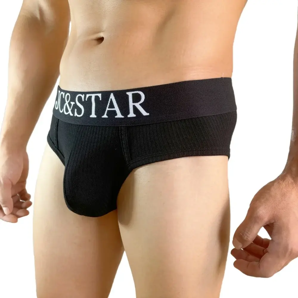 Athletic High Cut Design Mga Panloob na Panloob ng Sexy na Lalaki Mga Panloob na Panloob na Ribbed Cotton Sports Comfort Men Bikini Slip Panlalaking Tanga Briefs — image 6