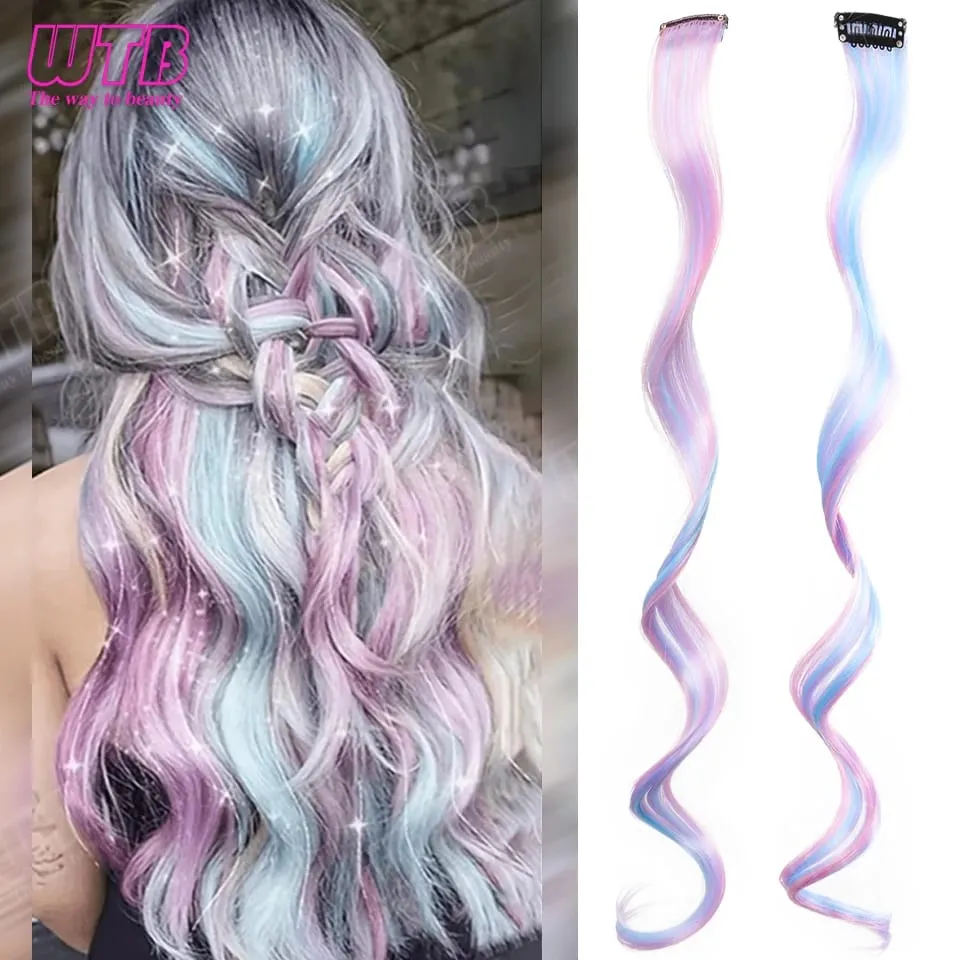 60cm Συνθετική περούκα BB Clip Έγχρωμη Επέκταση Μαλλιών με σύρμα λέιζερ Κατάλληλη για γυναίκες κορίτσια για να φορούν σε γιορτές και πάρτι — image 9