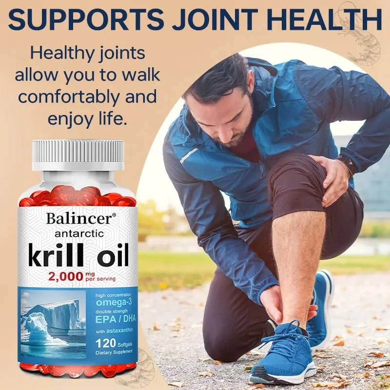 Antarctic Krill Oil 2000mg Supplement 3X Strength Natural Source of Omega-3s EPA 240mg + DHA 160mg + Astaxanthin 800mcg — image 5