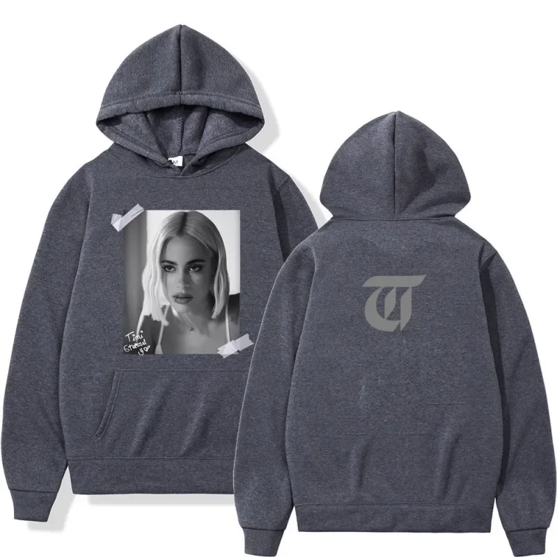 Singer Tini Stoessel Album Vintage Graphic Hoodie Men Women Aesthetic Trend Sportswear Long-sleeved Harajuku Casual Hoodies Tops