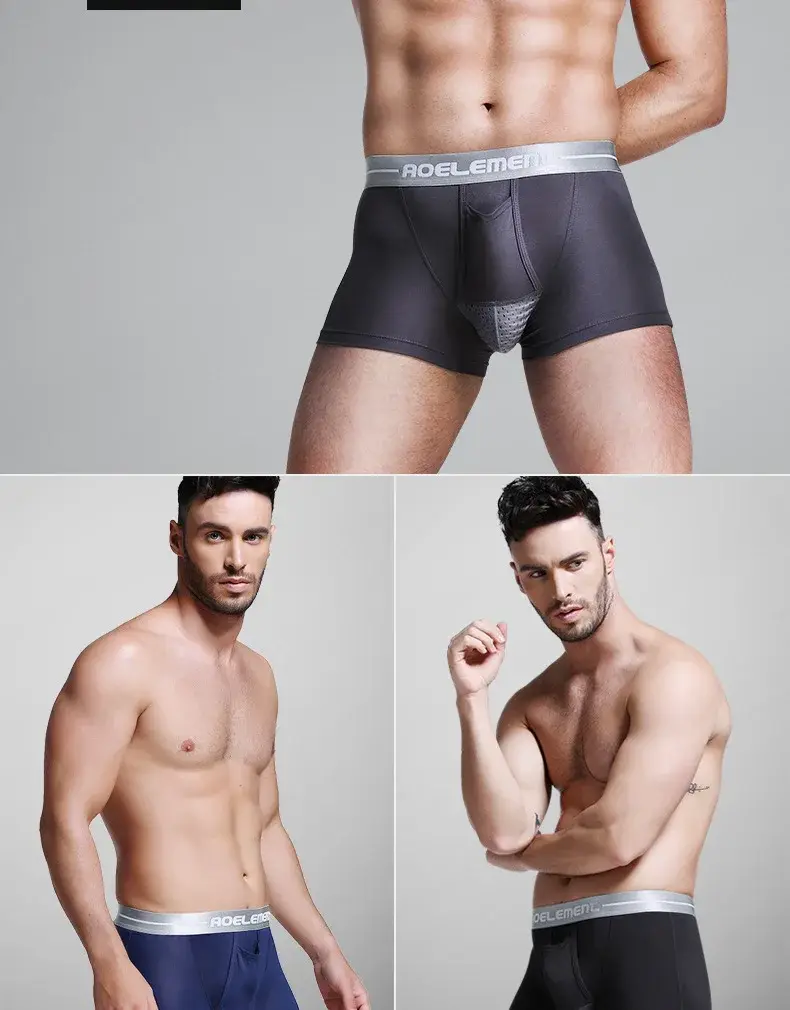 L-5XL Malaking Sukat ng Lalaki Varicocele Underwear Scrotal Testicle Support Dual Pouch Boxer Spermatic Cord Bullet Separation Underpant — image 3