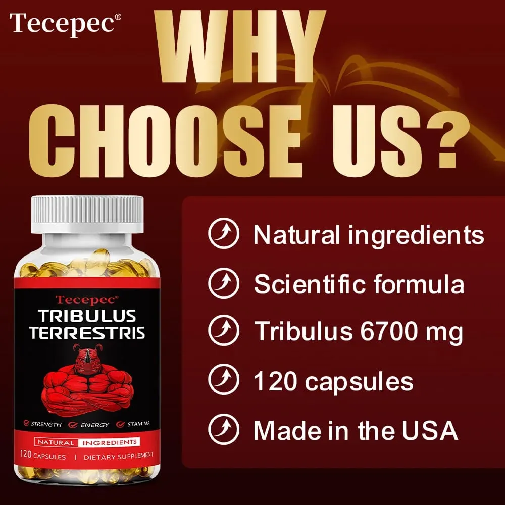 Tribulus Extract Capsules For Men - Extra Strength 6700 Mg - Energy Endurance & Natural Energy Non-GMO — image 6
