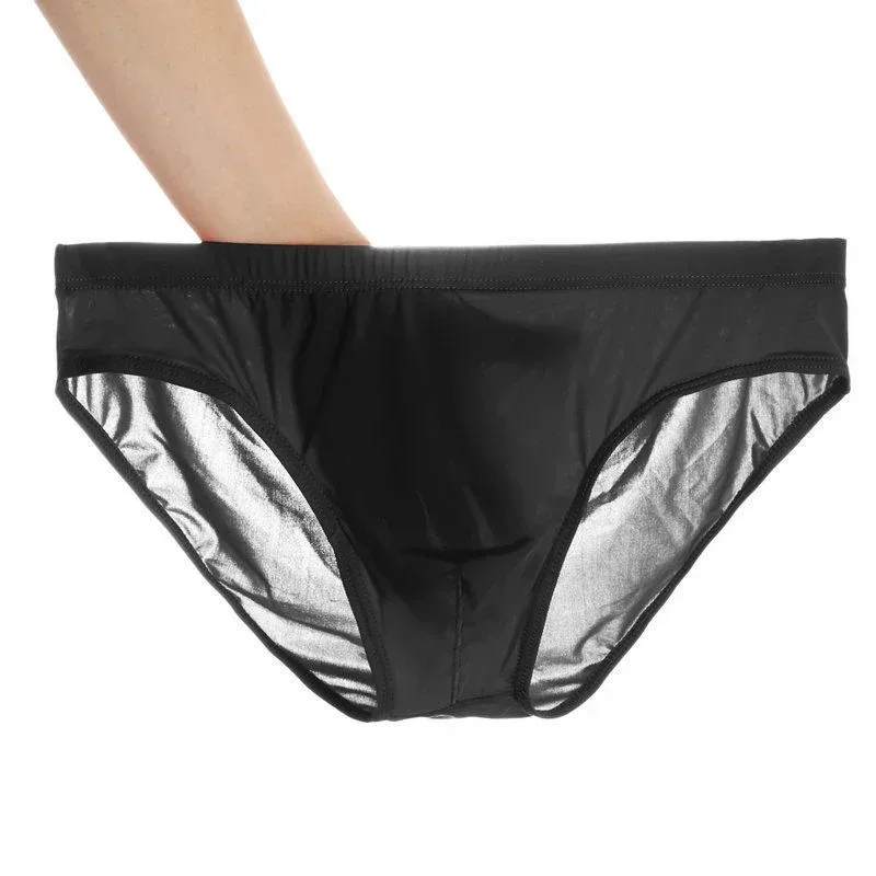 2 pçs ultra fino cuecas de seda gelo masculino plus size M-4XL cor sólida juventude translúcido cintura baixa respirável sexy calcinha masculina — image 3