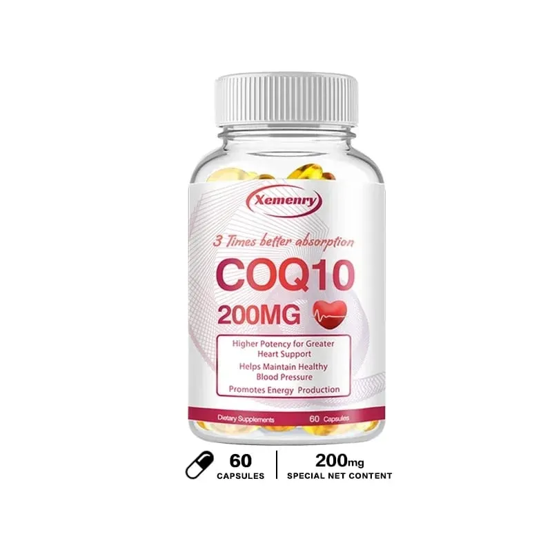 Coenzyme Q10 Κάψουλες 200mg -Παρέχουν Ενεργειακή Υποστήριξη Καρδιάς και Καρδιαγγειακής Υγείας Προάγουν το μεταβολισμό Αντιοξειδωτική