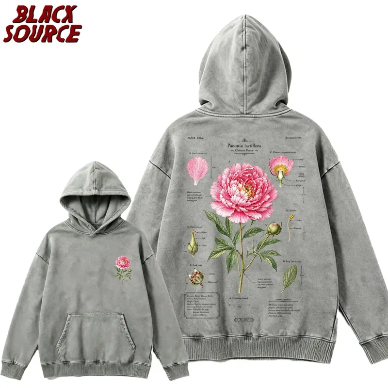 T412 American Rose Letter Print Hoodie, Kaswal na Pullover Sweatshirt ng Lalaki, Breathable Urban Streetwear, Trendy na Pang-araw-araw na Kasuotan