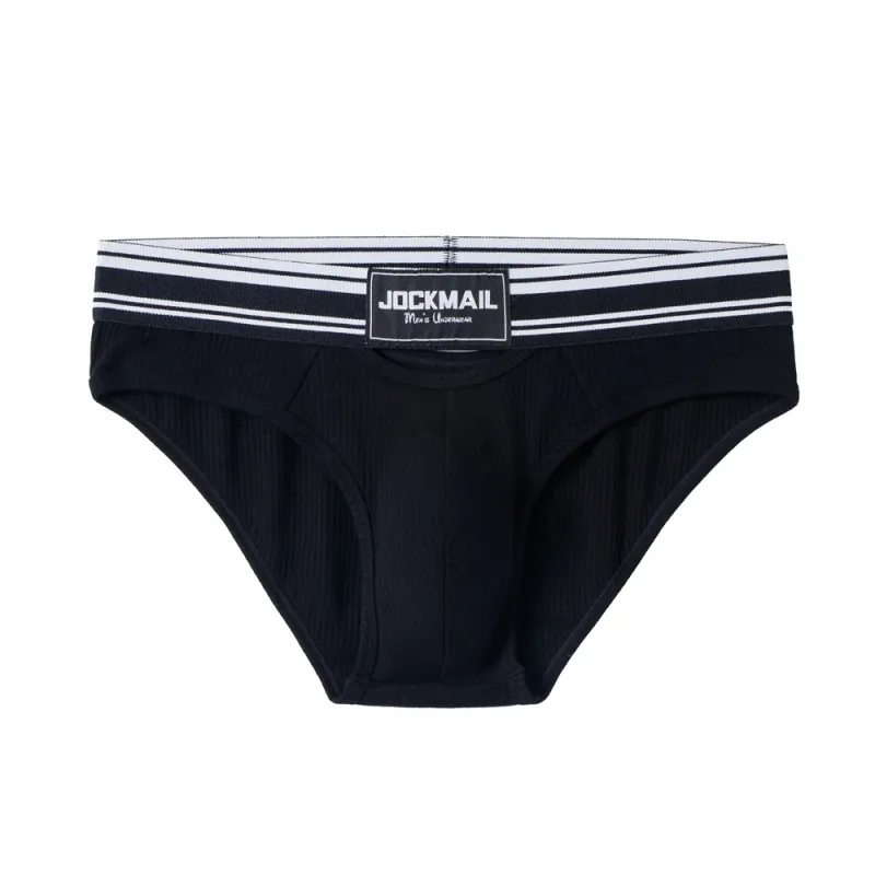 Jockmail Mens Underwear New Arrivalmen Briefs Plaid Pit Cotton Sexyu Bag Front and Rear Openings Cut Outlow Waist Breathable