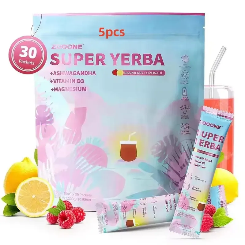 Super Yerba Instant Drink Powder 30 Packets with Probiotic Ashwagandha Vitamin Promote Gut Intestinal Health Digestion Immunity — image 10