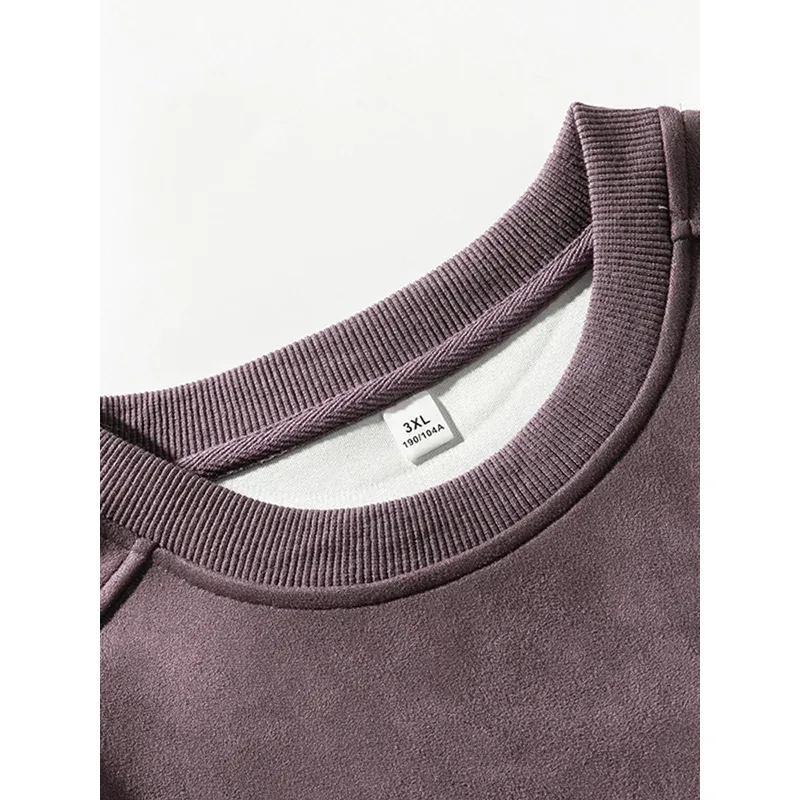 Märke Lila Sweatshirt Mans Mocka O Neck Höst Vinter Baggy Man Sweatshirts Casual Långärmad 2026 Nya Man Toppar